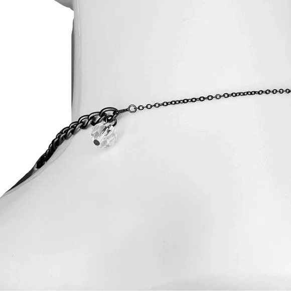 Freshwater Pearl & Swarovski Crystal Tri-Strand Cross Necklace and Earrings